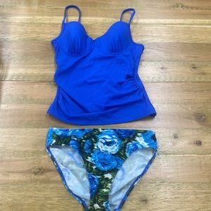 blue bathing suit top tankini